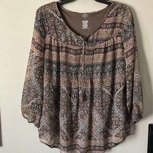 St. John's Bay Multicolor Patterned Blouse